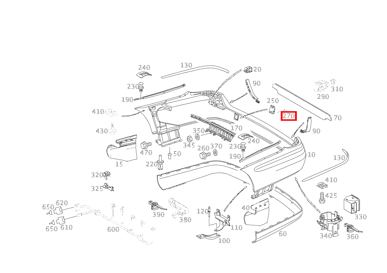 FANGBAND Deckel Abschleppöse E280CDI SONDERAUFB 211