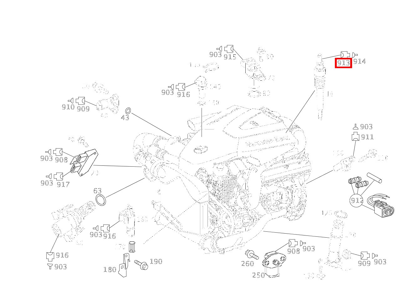 Steckhülsengehäuse Glühkerzen R9 ML 400 CDI Off-Roader 163 Steckhülsengehäuse Glühkerzen R9 ML 400 CDI Off-Roader 163