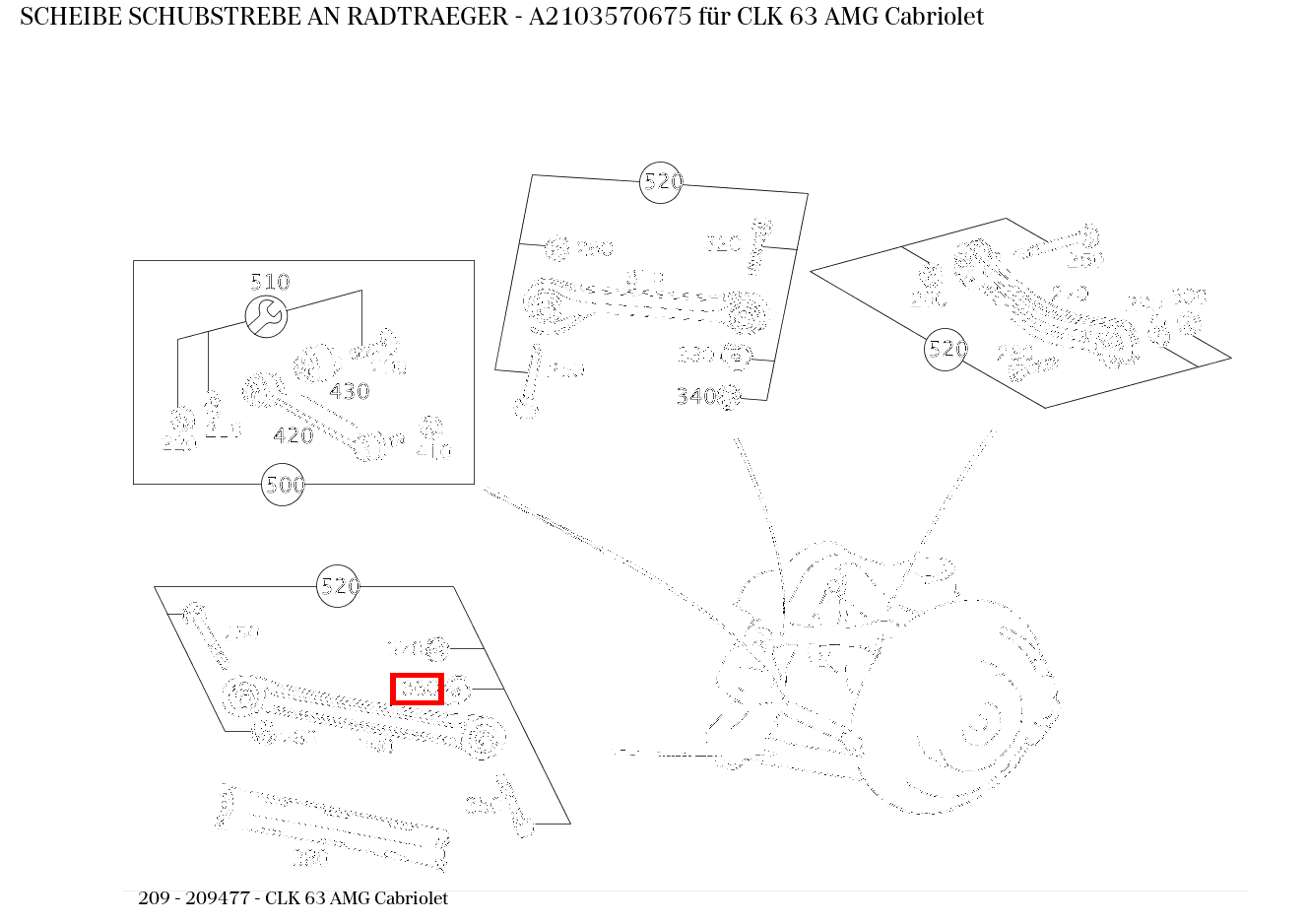 Scheibe SCHUBSTREBE AN RADTRAEGER CLK 63 AMG Cabriolet 209 Scheibe SCHUBSTREBE AN RADTRAEGER CLK 63 AMG Cabriolet 209