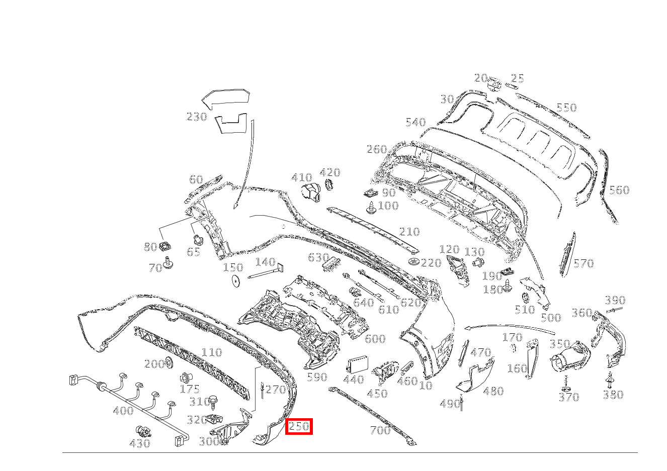 VERKLEIDUNG STOSSFAENGER Unten GLA250 4M 156