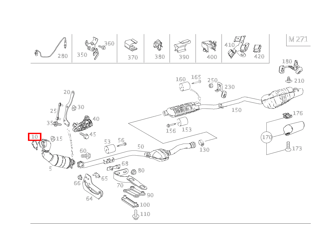 Flanschdichtung ABGASANLAGE AN ABGASTURBOLADER C 180 205