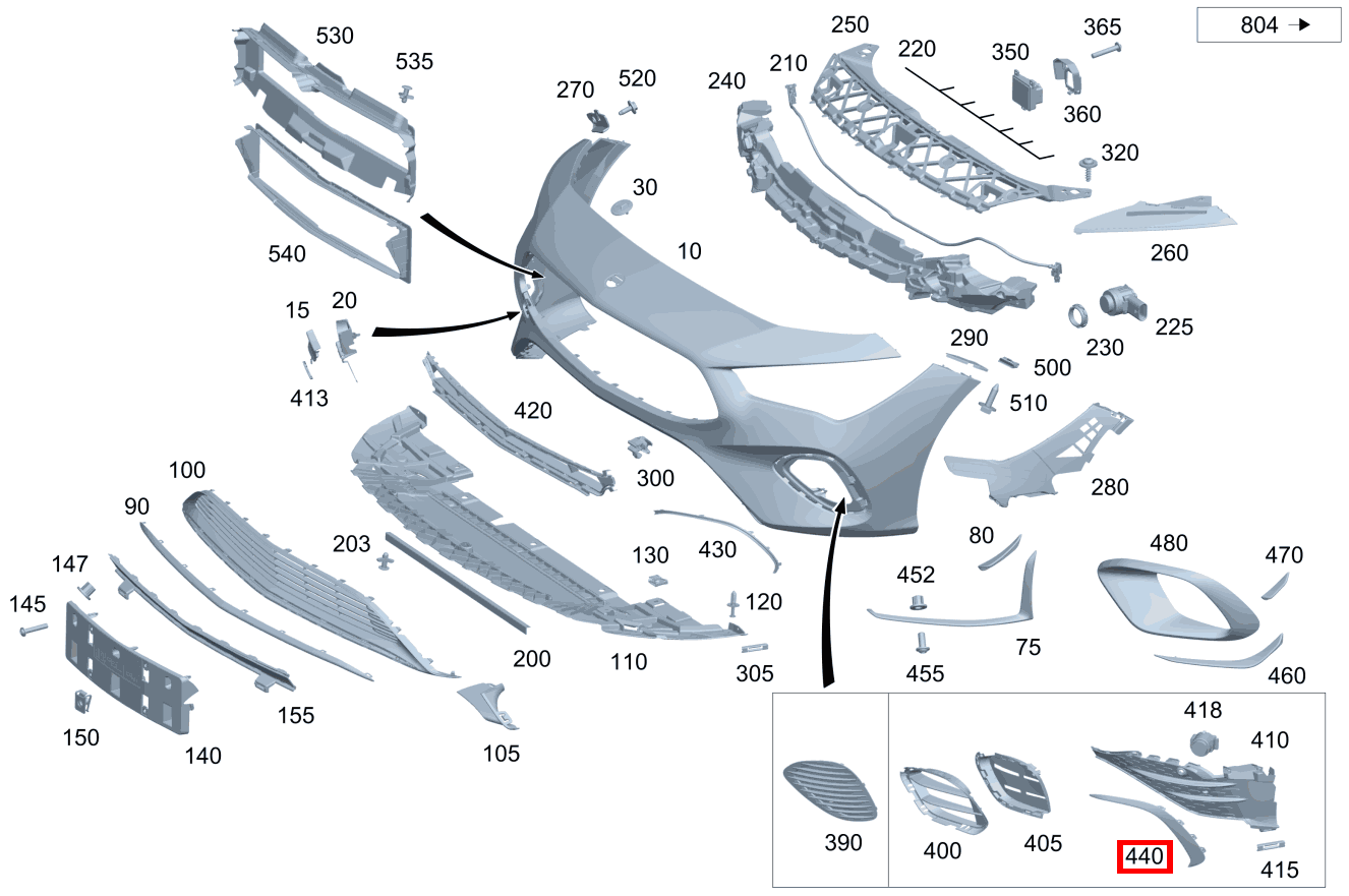 Seitenspoiler Vorn rechts für CLA-Klasse 118 kaufen 