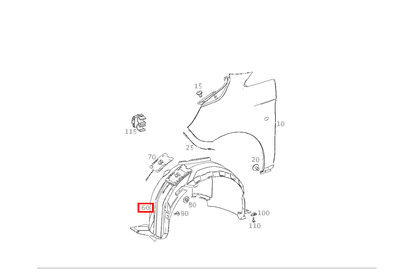 Verkleidung Radhaus Radlauf vorn rechts Vito 116 CDI Kasten Lang 245 Verkleidung Radhaus Radlauf vorn rechts Vito 116 CDI Kasten Lang 245