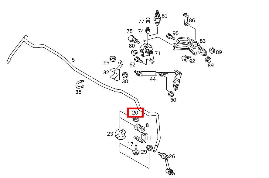 Mutter DREHSTAB AN RAHMEN; M8 S 350 Turbodiesel 140 Mutter DREHSTAB AN RAHMEN; M8 S 350 Turbodiesel 140