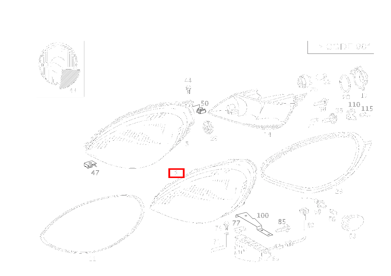 Lichtscheibe RECHTS, RECHTSVERKEHR A 140 Limousine 169