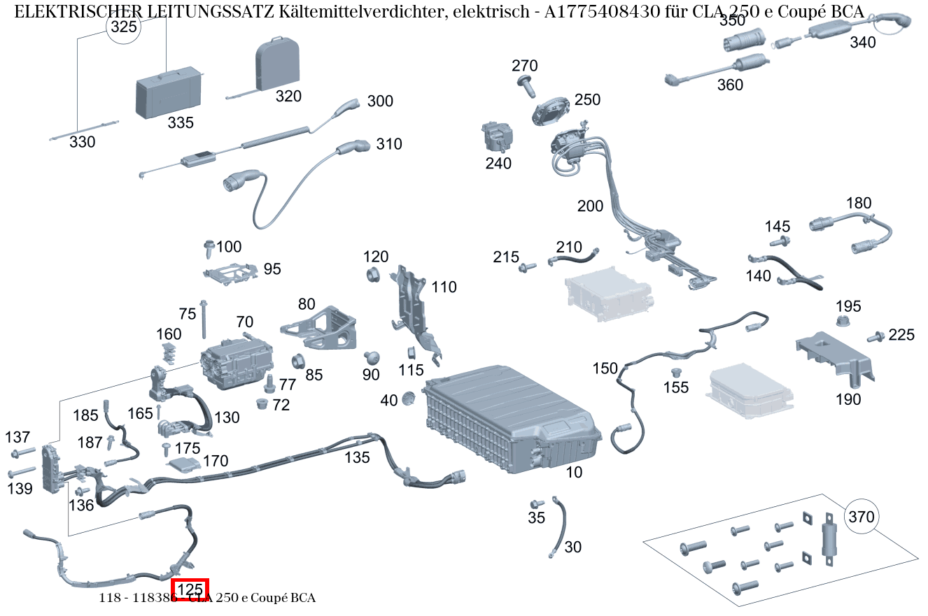 Elektrischer Leitungssatz Kältemittelverdichter, elektrisch für 