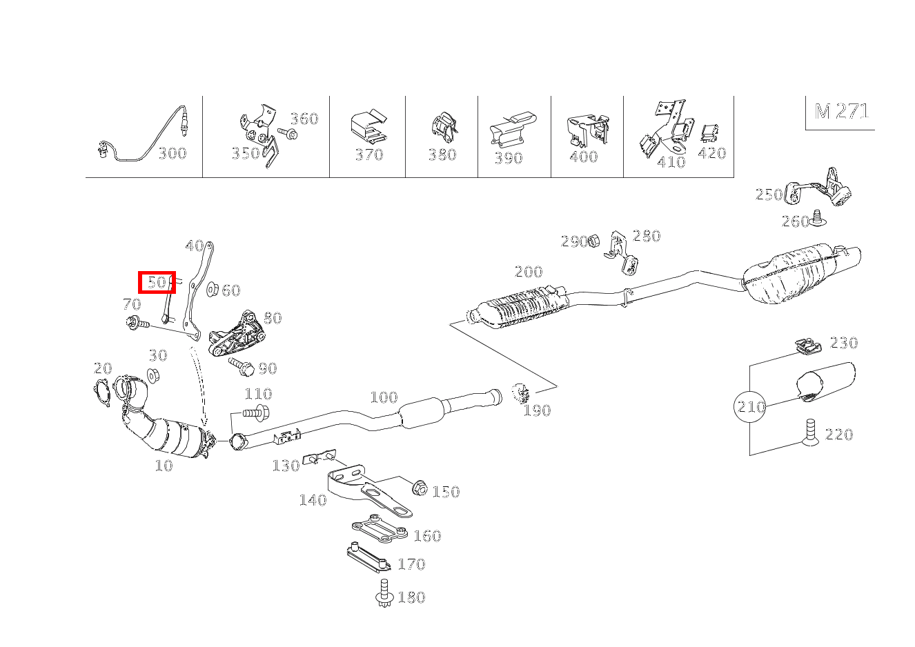 Befestigungsplatte ABGASLEITUNG AN HALTER E200CGI BE CA 207 Befestigungsplatte ABGASLEITUNG AN HALTER E200CGI BE CA 207