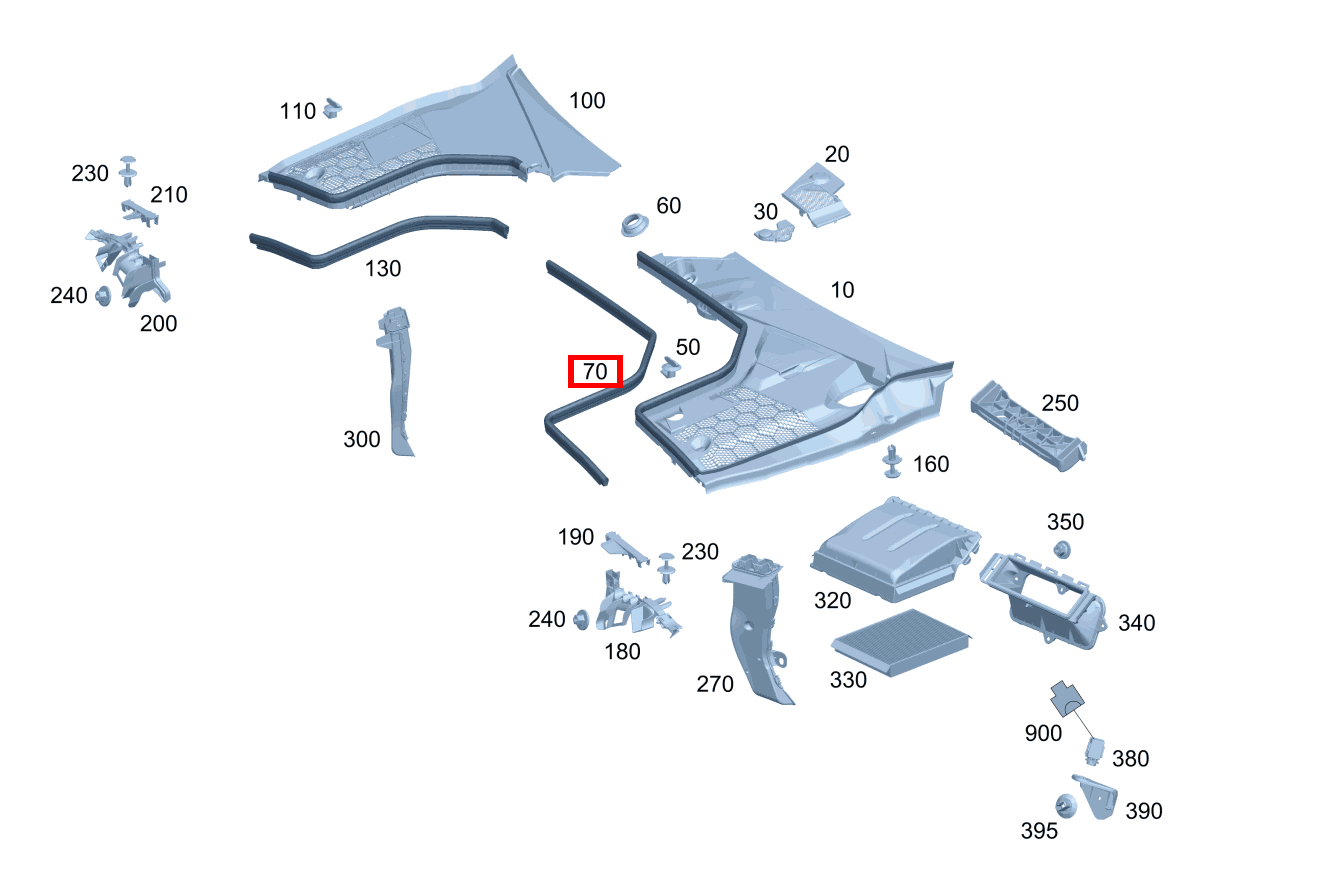 DICHTUNG MOTORHAUBE Wasserableiter Motorhaube links C 220 d 238 DICHTUNG MOTORHAUBE Wasserableiter Motorhaube links C 220 d 238