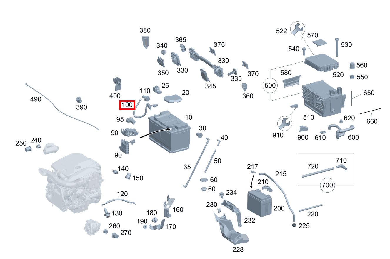 Batteriesensor Minusleitung mit Batteriesensor C 220 d 238