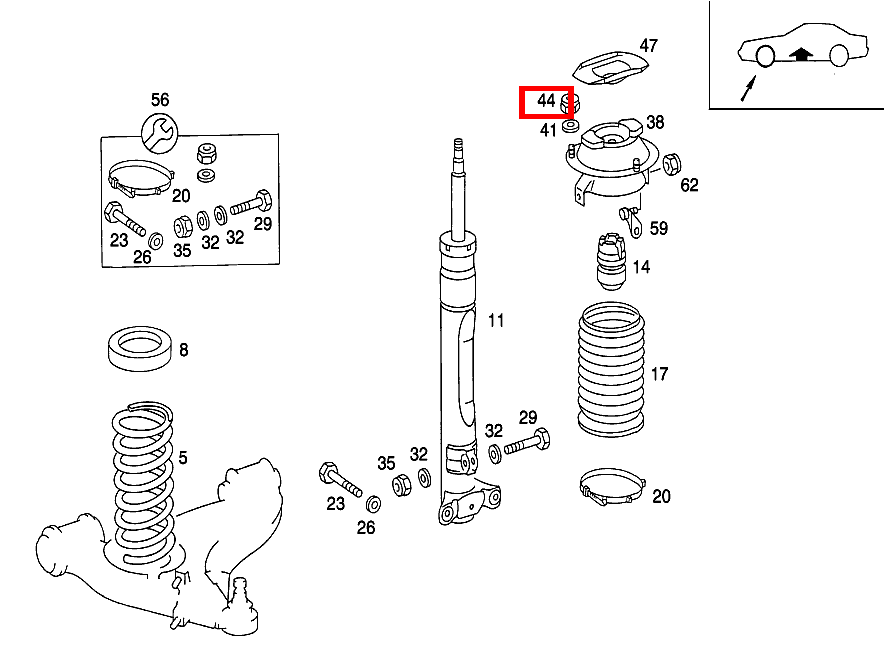 Sechskantmutter GUMMILAGER AN RAHMEN; M8 190 E 2.5-16 EVOLUTION II 201 Sechskantmutter GUMMILAGER AN RAHMEN; M8 190 E 2.5-16 EVOLUTION II 201