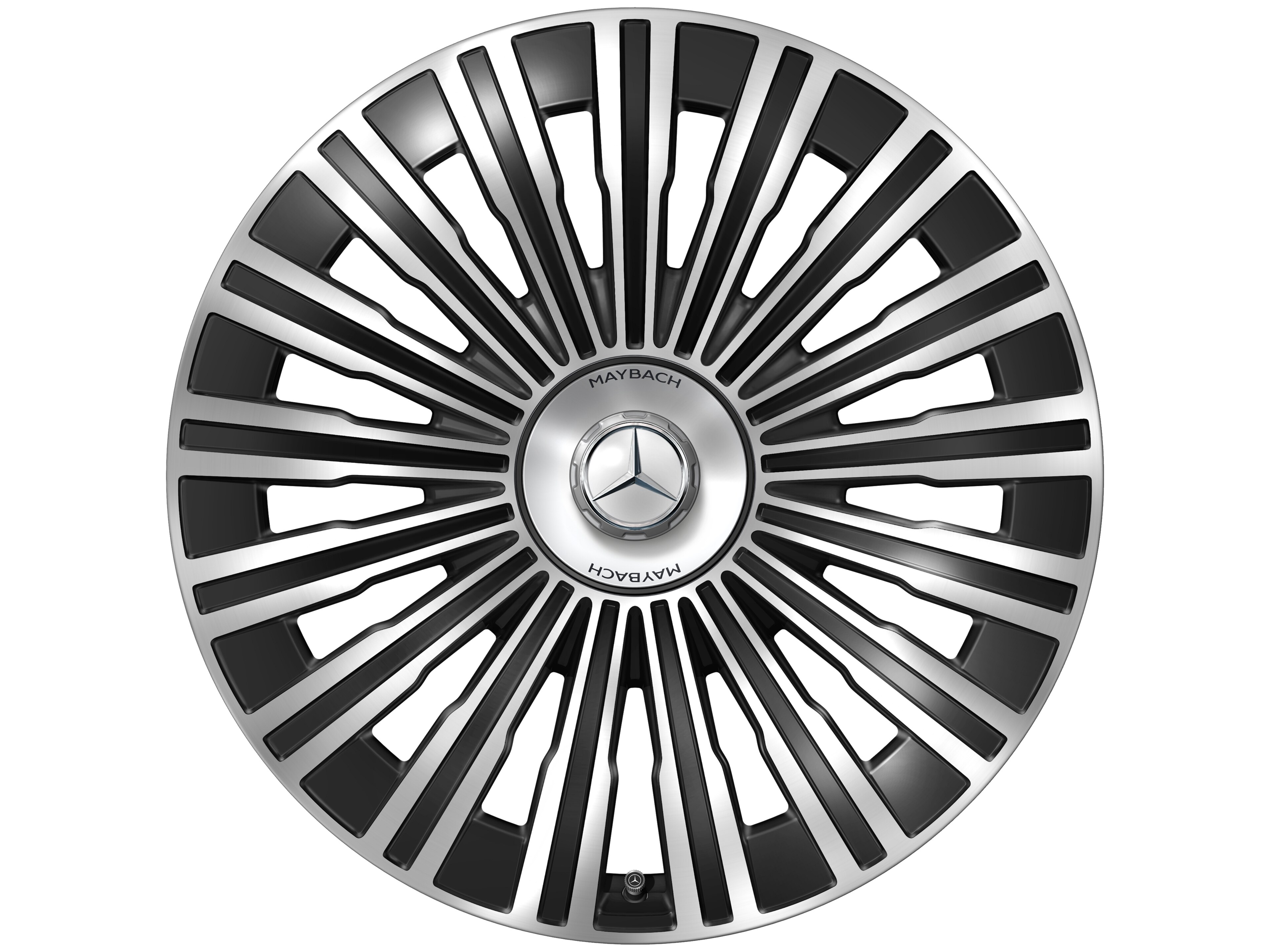 Vielspeichen-Rad, Aero, 21 Zoll, 9,5 J x 21 ET 27,6, schwarz, glanzgedreht