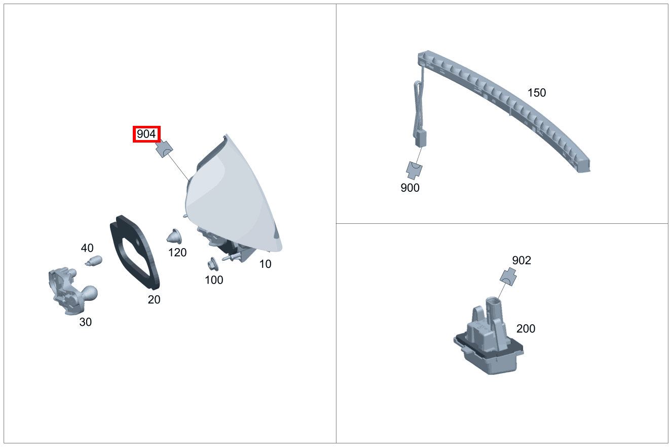 Kupplungsgehäuse Schlussleuchte rechts E4*1; 7-PIN MCP2.8 für C 