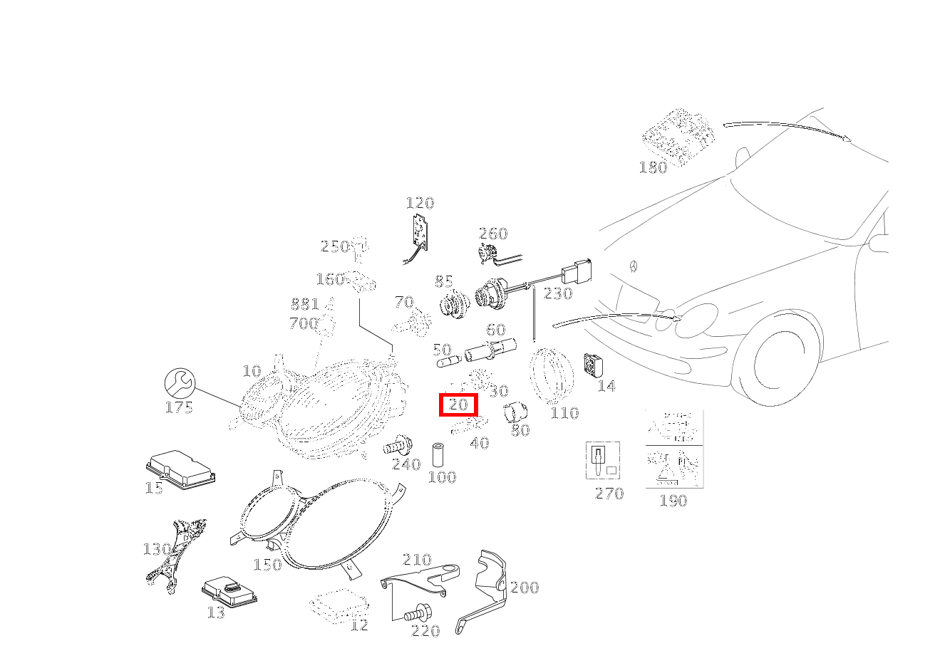 Glühlampe BLINKLEUCHTE,RECHTS; 12V-21W E280CDI SONDERAUFB 211 Glühlampe BLINKLEUCHTE,RECHTS; 12V-21W E280CDI SONDERAUFB 211