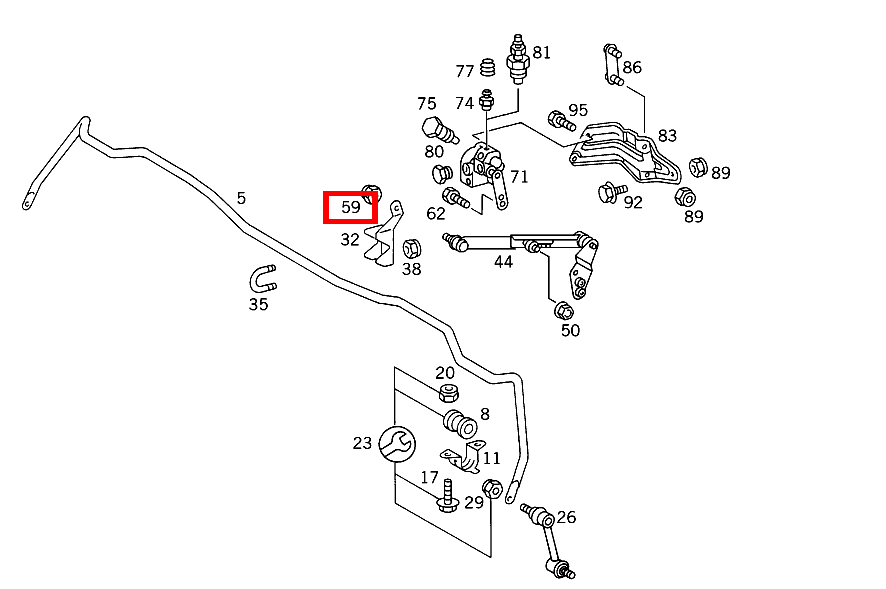 Sechskantmutter STANGE AN DREHSTAB; M6 S 350 Turbodiesel 140