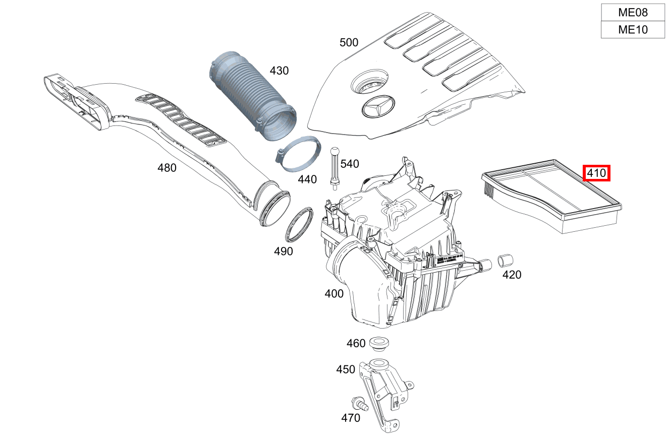 Luftfiltereinsatz Dämpferfilter CLA 250 e Coupé 118