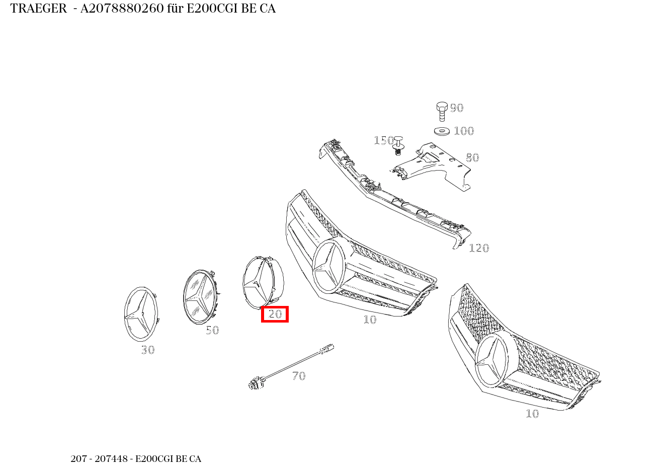 Träger E200CGI BE CA 207 Träger E200CGI BE CA 207