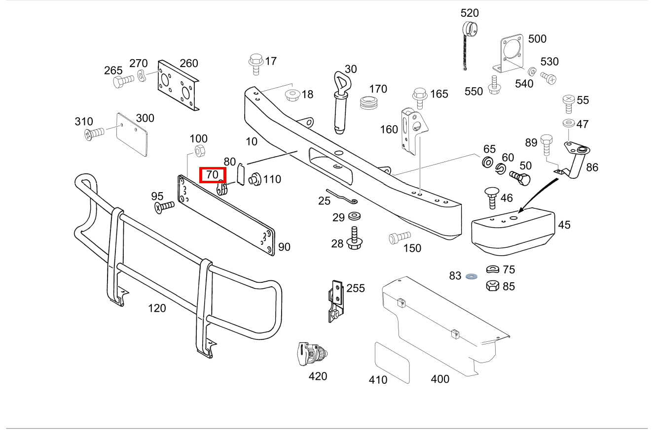 Schelle Kennzeichenblende G 300 CDI/4X4/3428 Lang 461 Schelle Kennzeichenblende G 300 CDI/4X4/3428 Lang 461