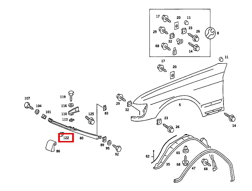 Anschlagpuffer FUER VERKLEIDUNG 380 SEC Coupe 126