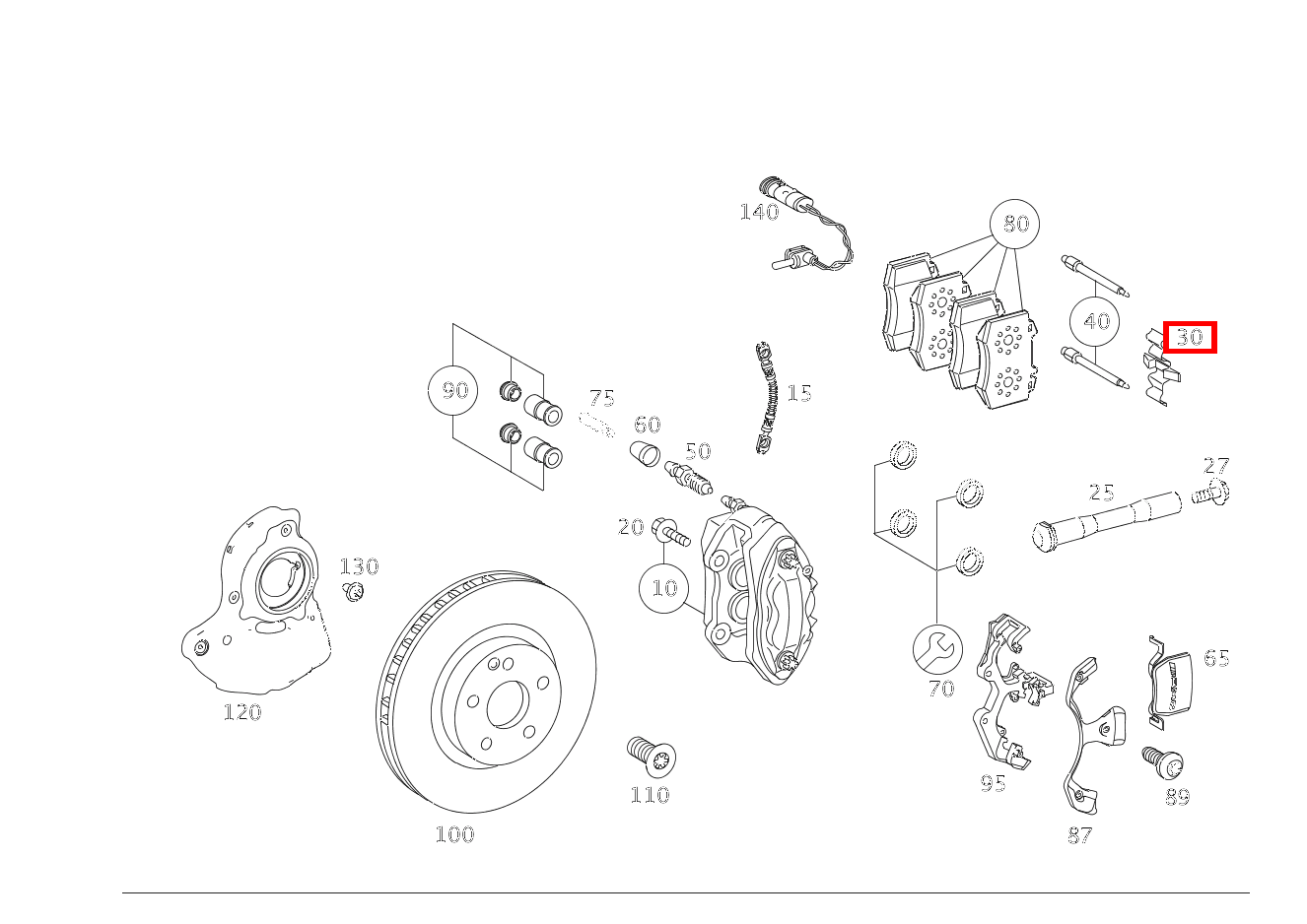 Spreizfeder Bremssattel Vorderachse CL 500 Coupé 4M BCA 216 Spreizfeder Bremssattel Vorderachse CL 500 Coupé 4M BCA 216