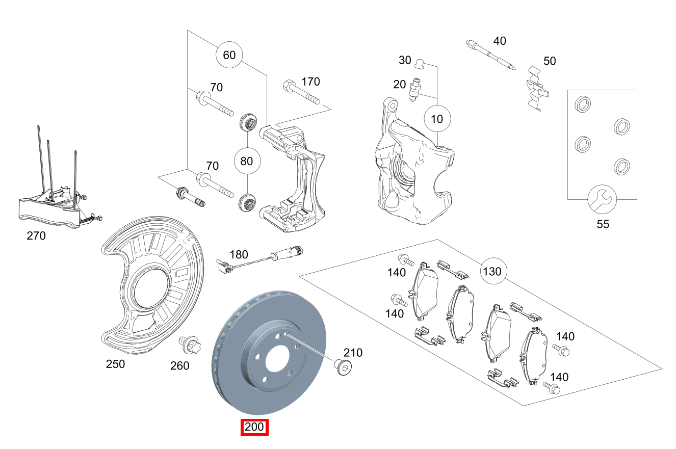 Bremsscheibe belüftet Vorn rechts B 200 246 Bremsscheibe belüftet Vorn rechts B 200 246