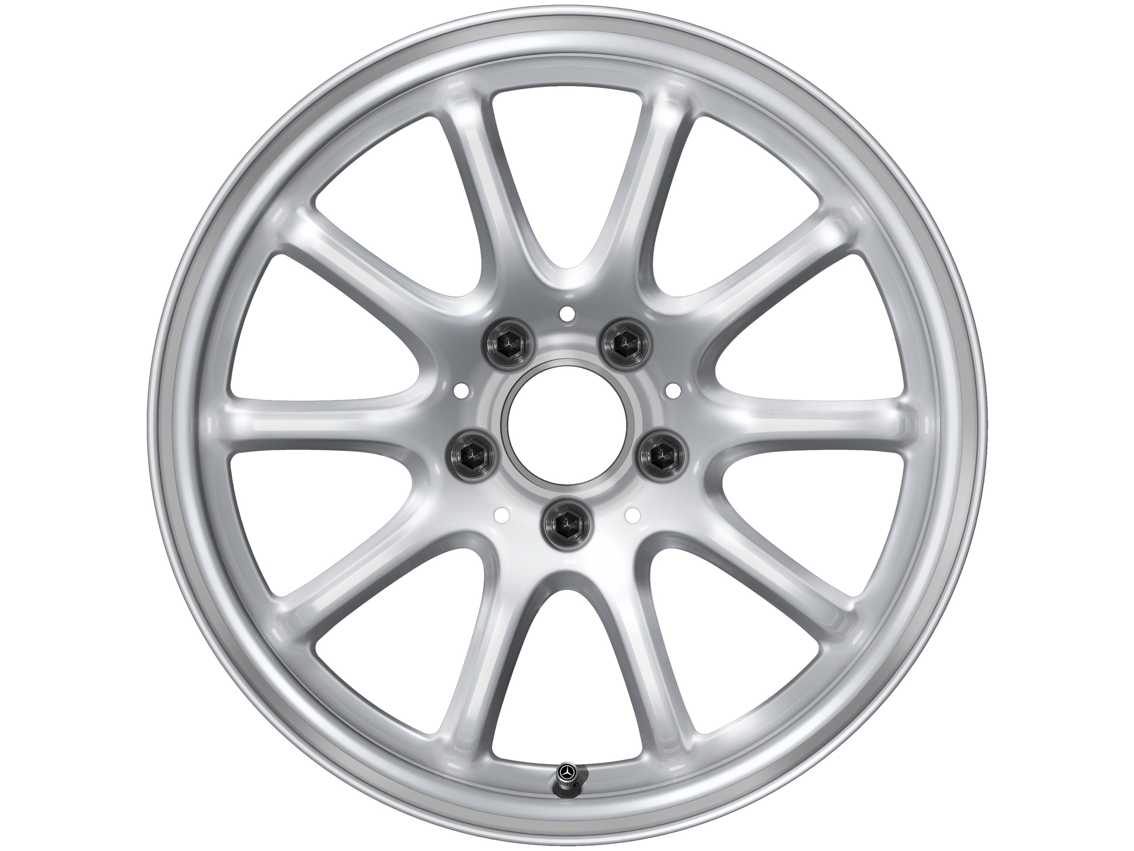 Mercedes-Benz - 10-Speichen-Rad, 17 Zoll 7,5 J x 17 ET 30, vanadiumsilber, glanzgedreht