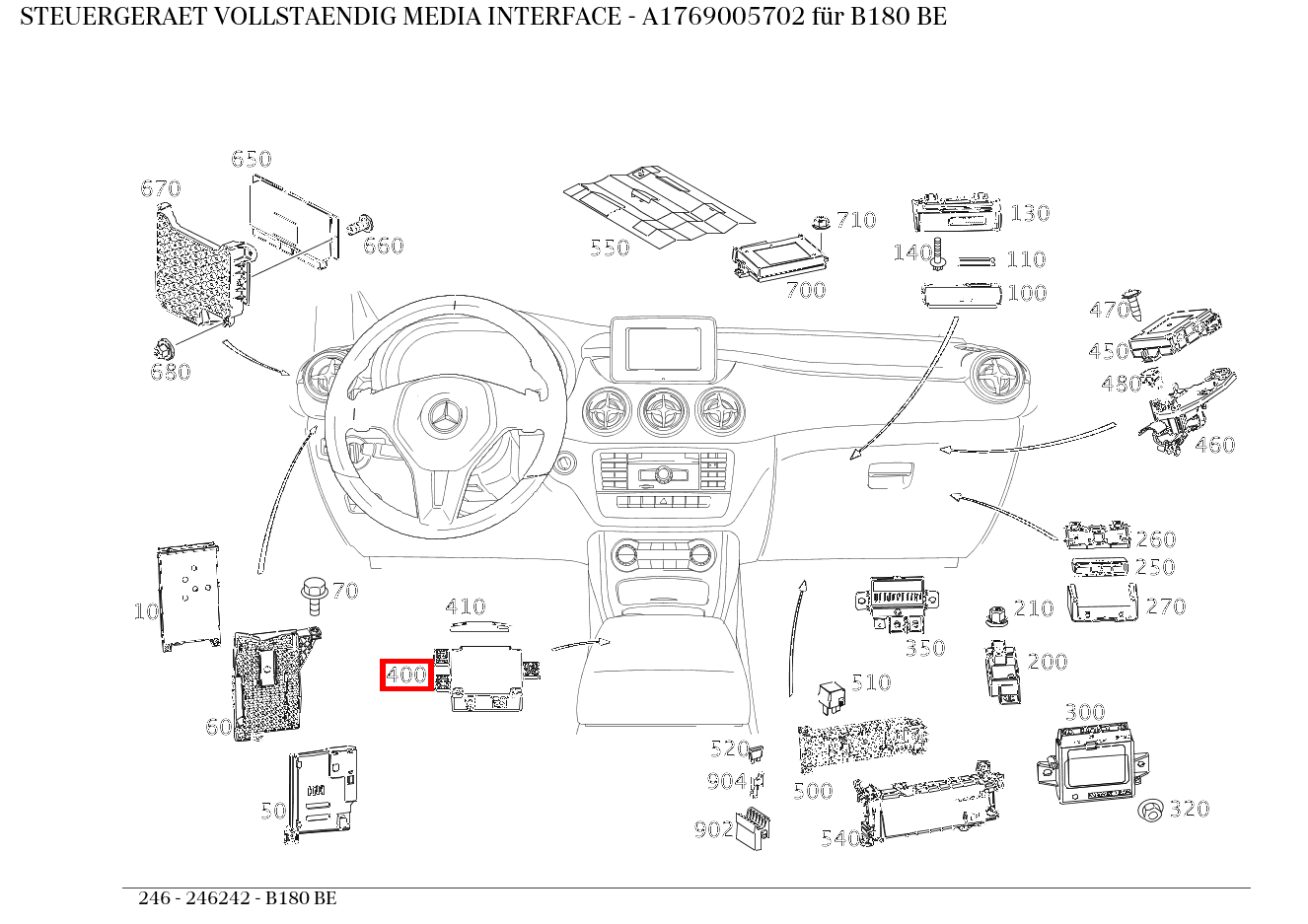 Steuergerät vollständig MEDIA INTERFACE B180 BE 246 Steuergerät vollständig MEDIA INTERFACE B180 BE 246