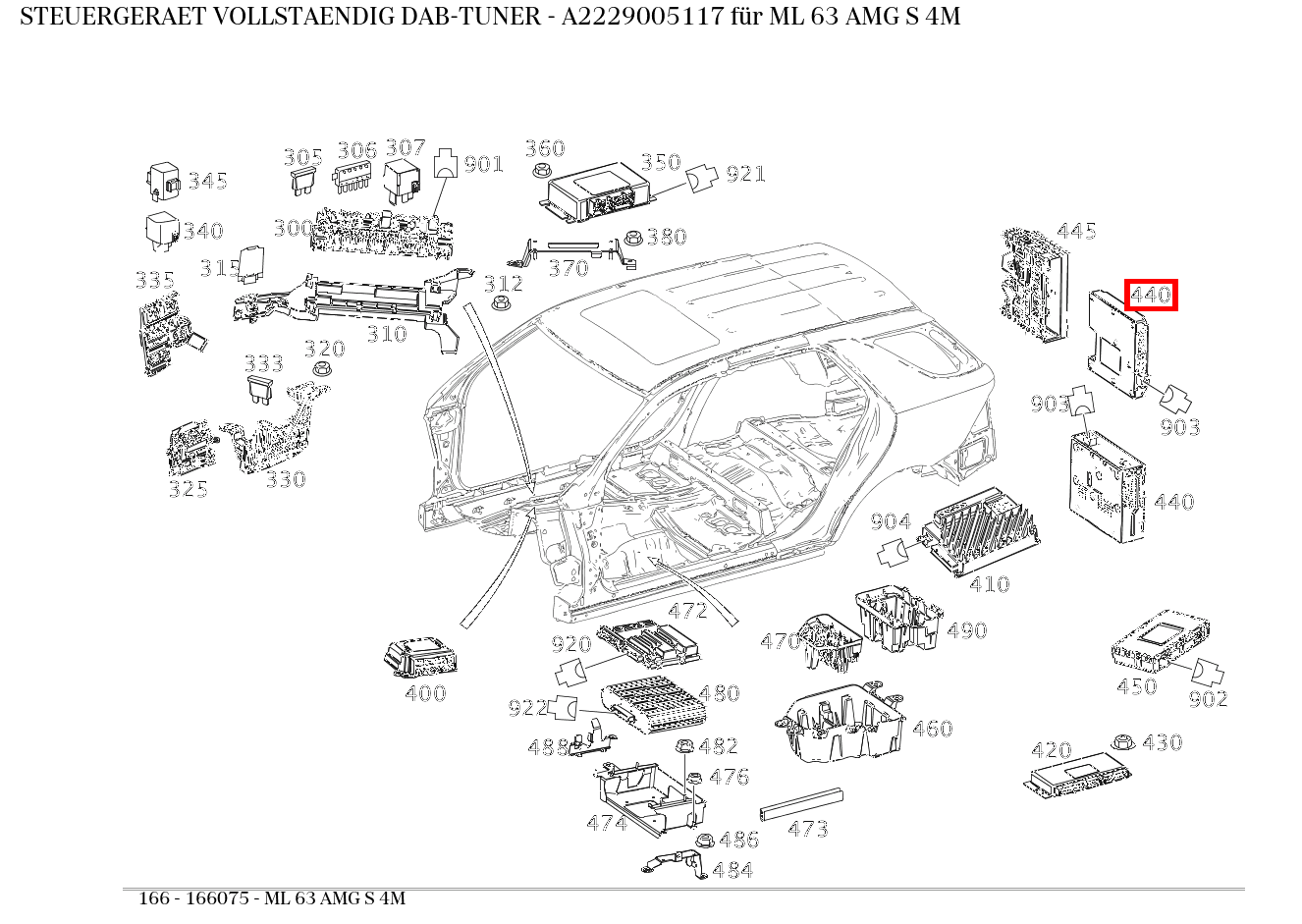 Steuergerät vollständig DAB-TUNER ML 63 AMG S 4M 166 Steuergerät vollständig DAB-TUNER ML 63 AMG S 4M 166