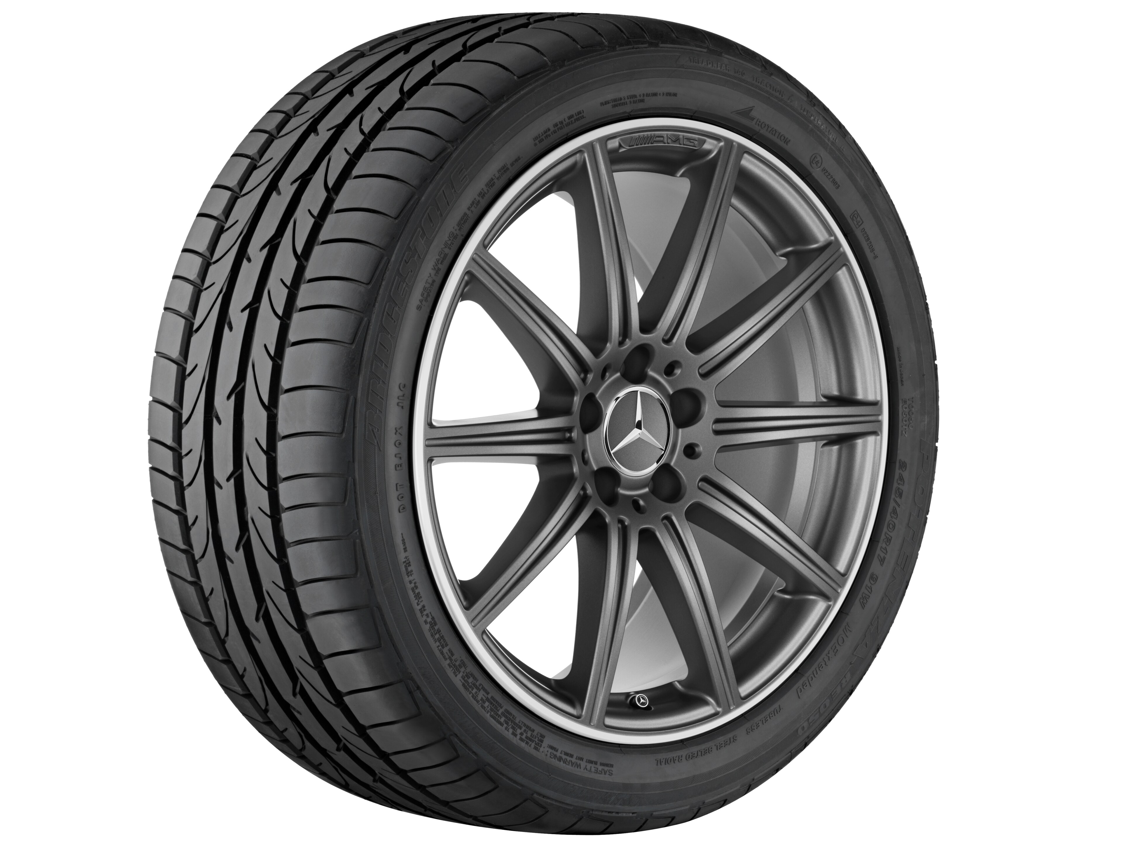 Mercedes-Benz - AMG 10-Speichen-Rad, Felgenhorn glanzgedreht, AMG 10-Speichen-Rad, Felgenhorn glanzgedreht,