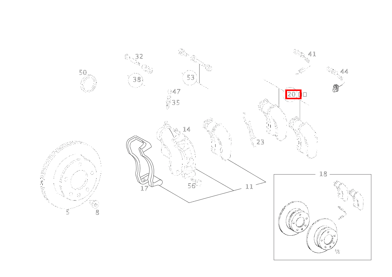 Teilesatz Bremsbelag TEILESATZ MIT SICHERUNGSSCHRAUBE UND HALTEFEDER WABCO 416 4X2 3550 460