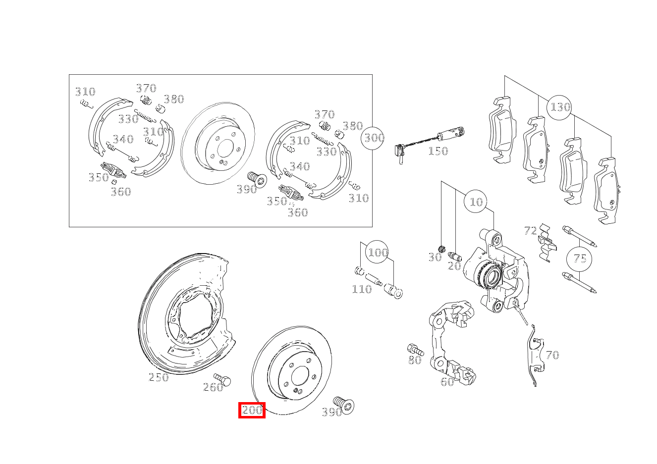 Bremsscheibe belüftet Hinten rechts E 400 T-Modell 212 Bremsscheibe belüftet Hinten rechts E 400 T-Modell 212