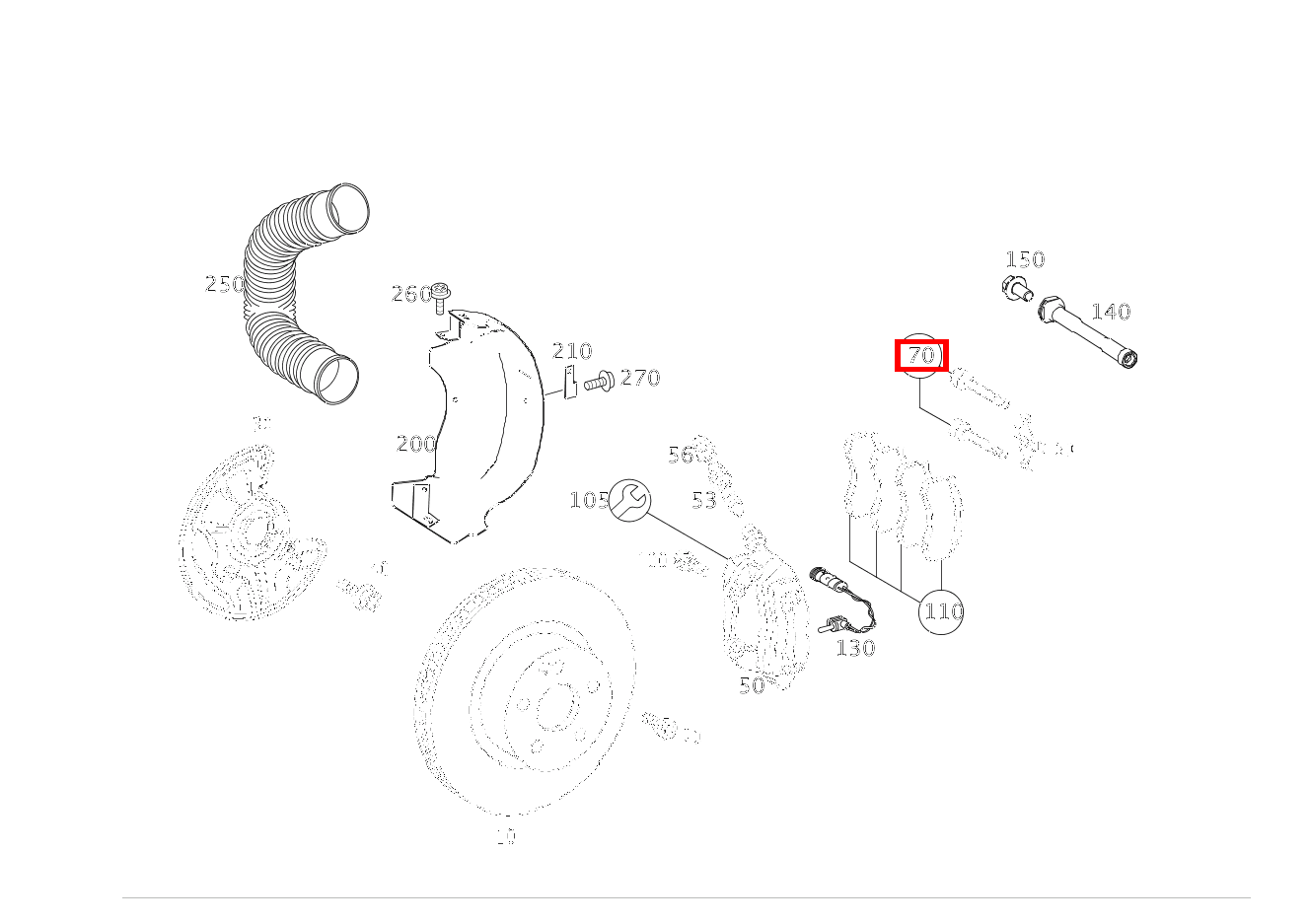 TEILESATZ FUEHRUNGSBOLZEN LINKS UND RECHTS SL 550 Roadster 230