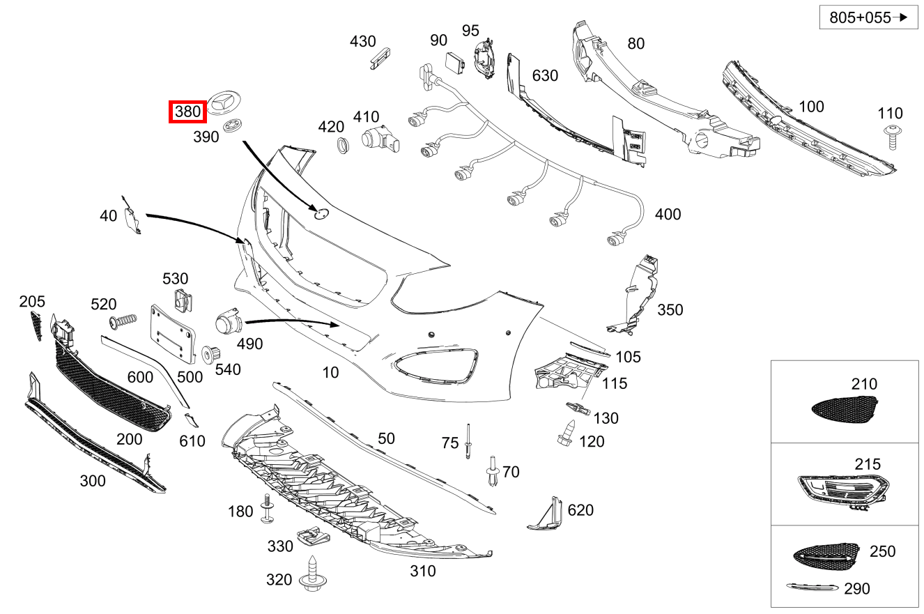 Firmenzeichen An Stoßfänger B220 4M 246