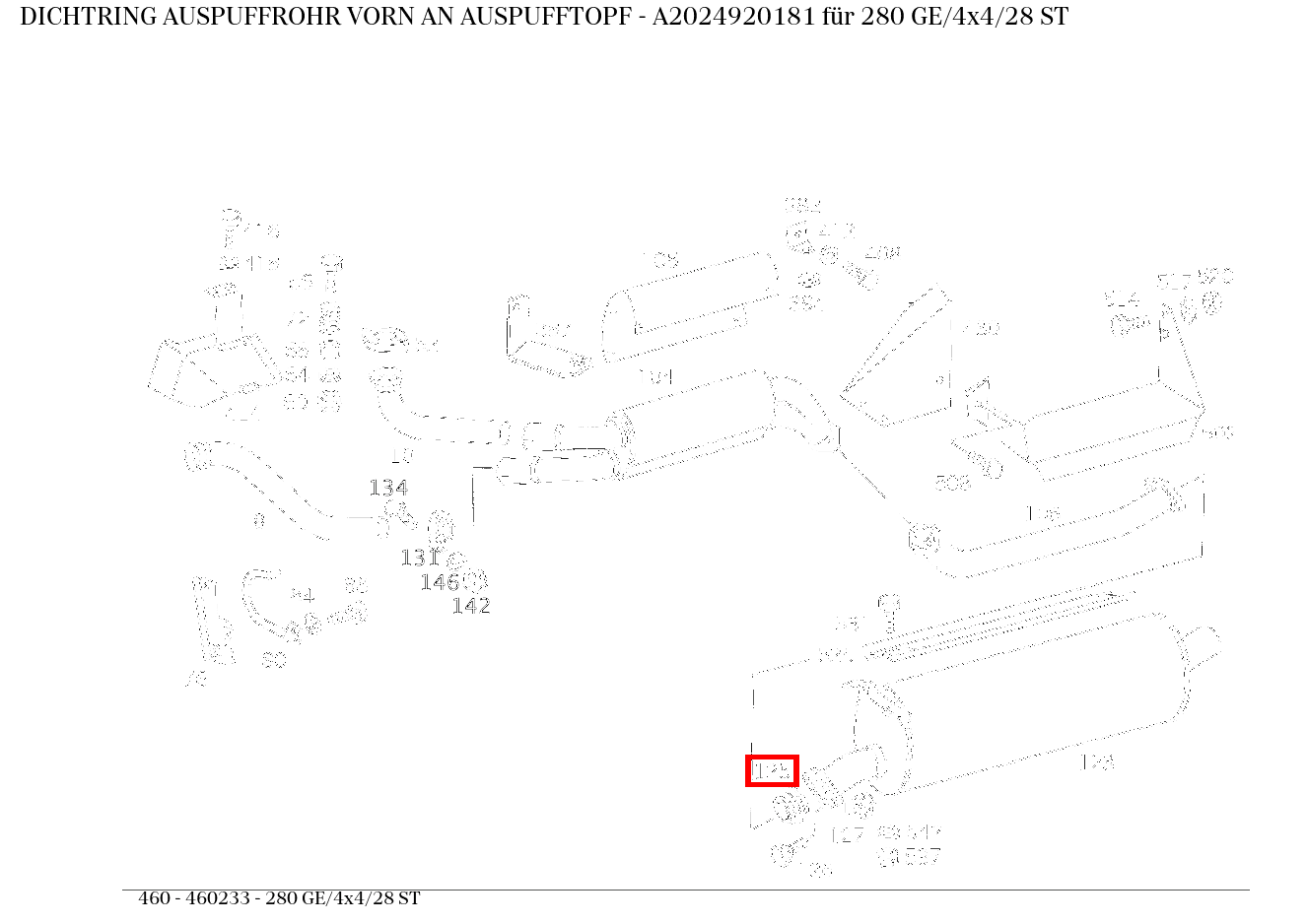 Dichtring AUSPUFFROHR VORN AN AUSPUFFTOPF 280 GE/4x4/28 ST 460 Dichtring AUSPUFFROHR VORN AN AUSPUFFTOPF 280 GE/4x4/28 ST 460
