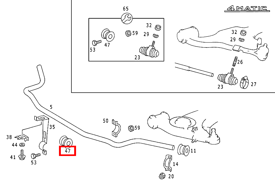Gummilager DREHSTAB AN RAHMEN 300TDT/E300DTDT 4M 124