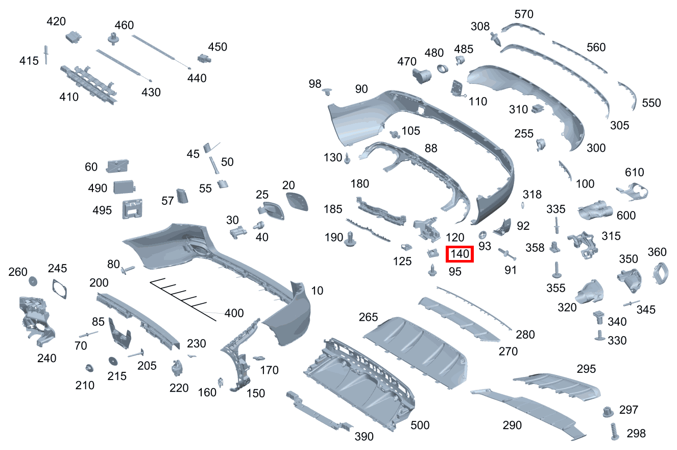 STECKMUTTER An Heckmittelstück GLC 220 d 4MATIC 254 STECKMUTTER An Heckmittelstück GLC 220 d 4MATIC 254