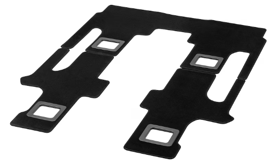 Veloursmatten, Fahrgastraum, mit Doppelschiene, 2 Schiebetüren (T19), mit/ohne Tisch (YE2), 3-teilig, mit Fondklimatisierung (H05)