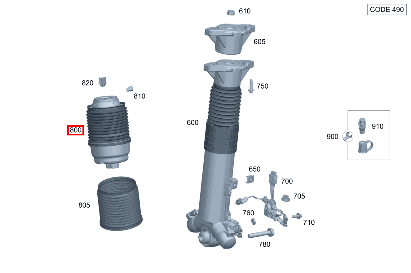 Luftfeder Links und rechts hinten Mercedes-Maybach GLS 600 4MATIC 167 Luftfeder Links und rechts hinten Mercedes-Maybach GLS 600 4MATIC 167