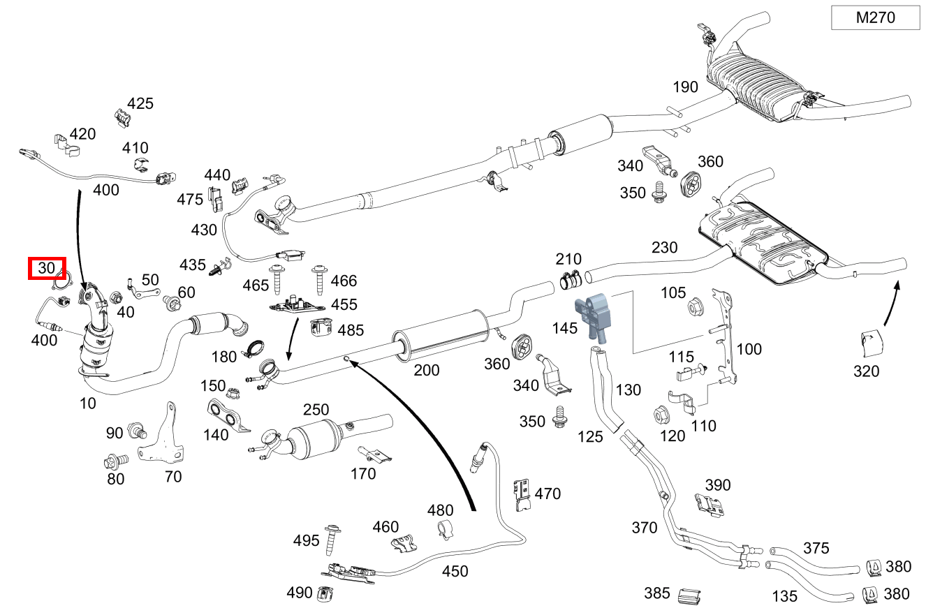 Flanschdichtung Zwischen Katalysator und Turbolader CLA 250 4MATIC Coupé 117