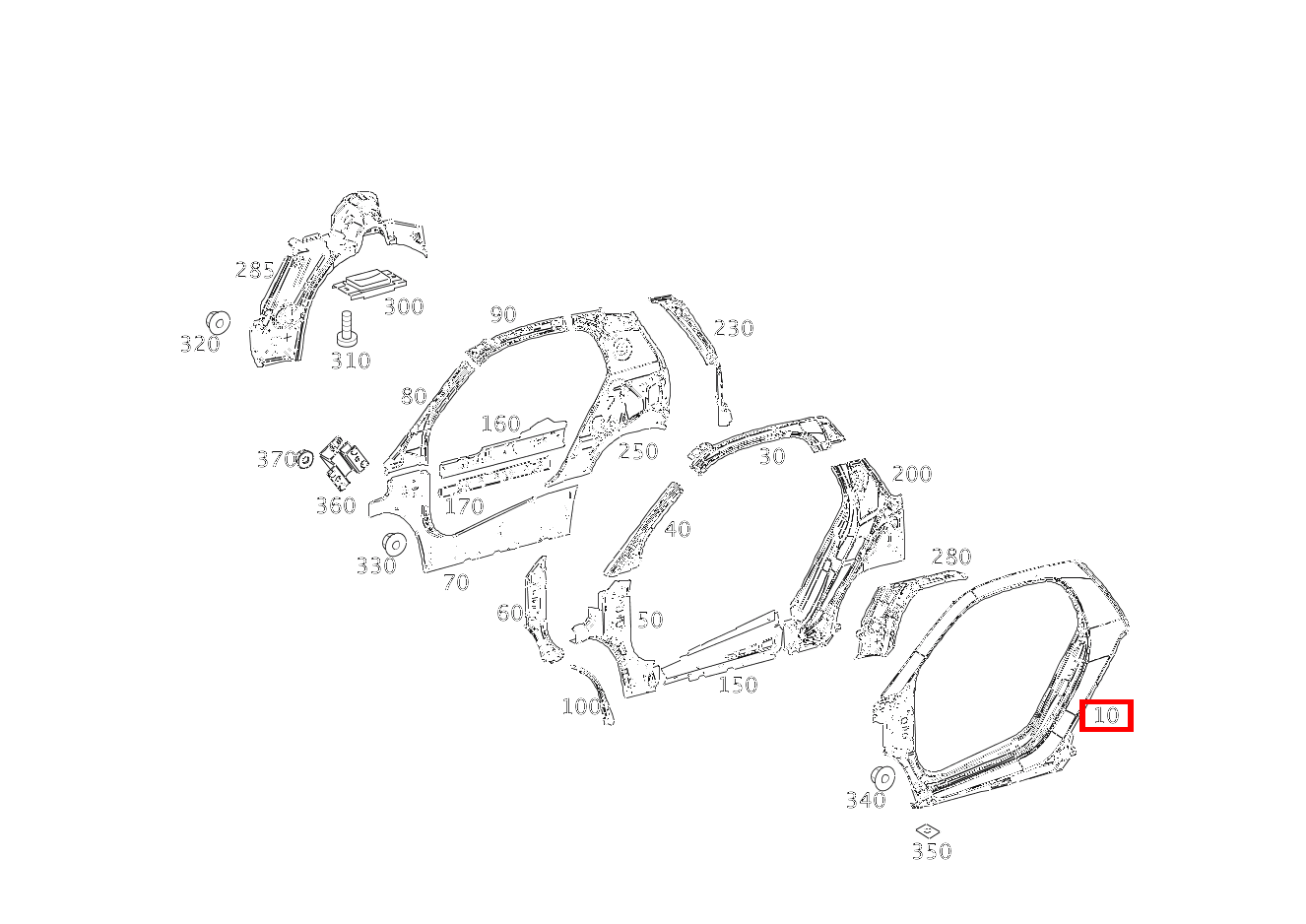 TEILESATZ BORDWAND LINKS, AUSSEN fortwo coupé mhd 52 kW 460