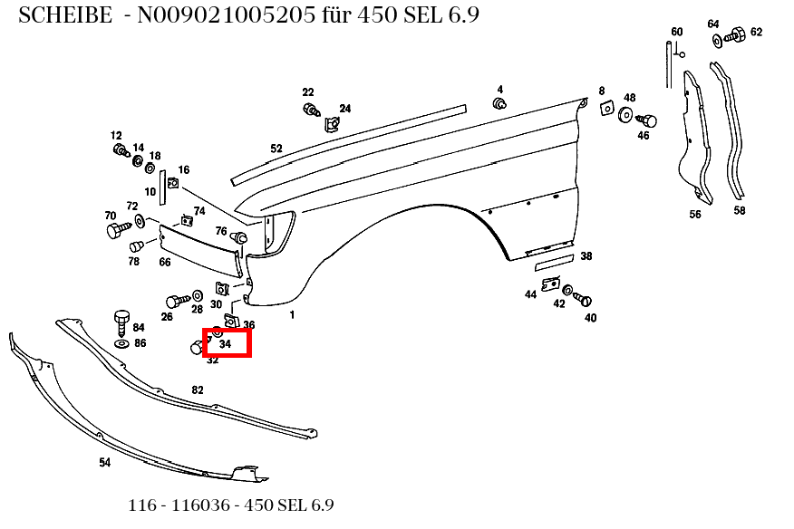 Scheibe 450 SEL 6.9 116 Scheibe 450 SEL 6.9 116