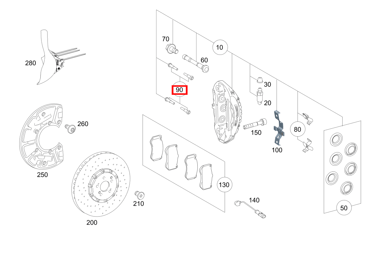 TEILESATZ FUEHRUNGSBOLZEN Teilesatz links und rechts Mercedes-AMG GT 53 4MATIC+ 290 TEILESATZ FUEHRUNGSBOLZEN Teilesatz links und rechts Mercedes-AMG GT 53 4MATIC+ 290
