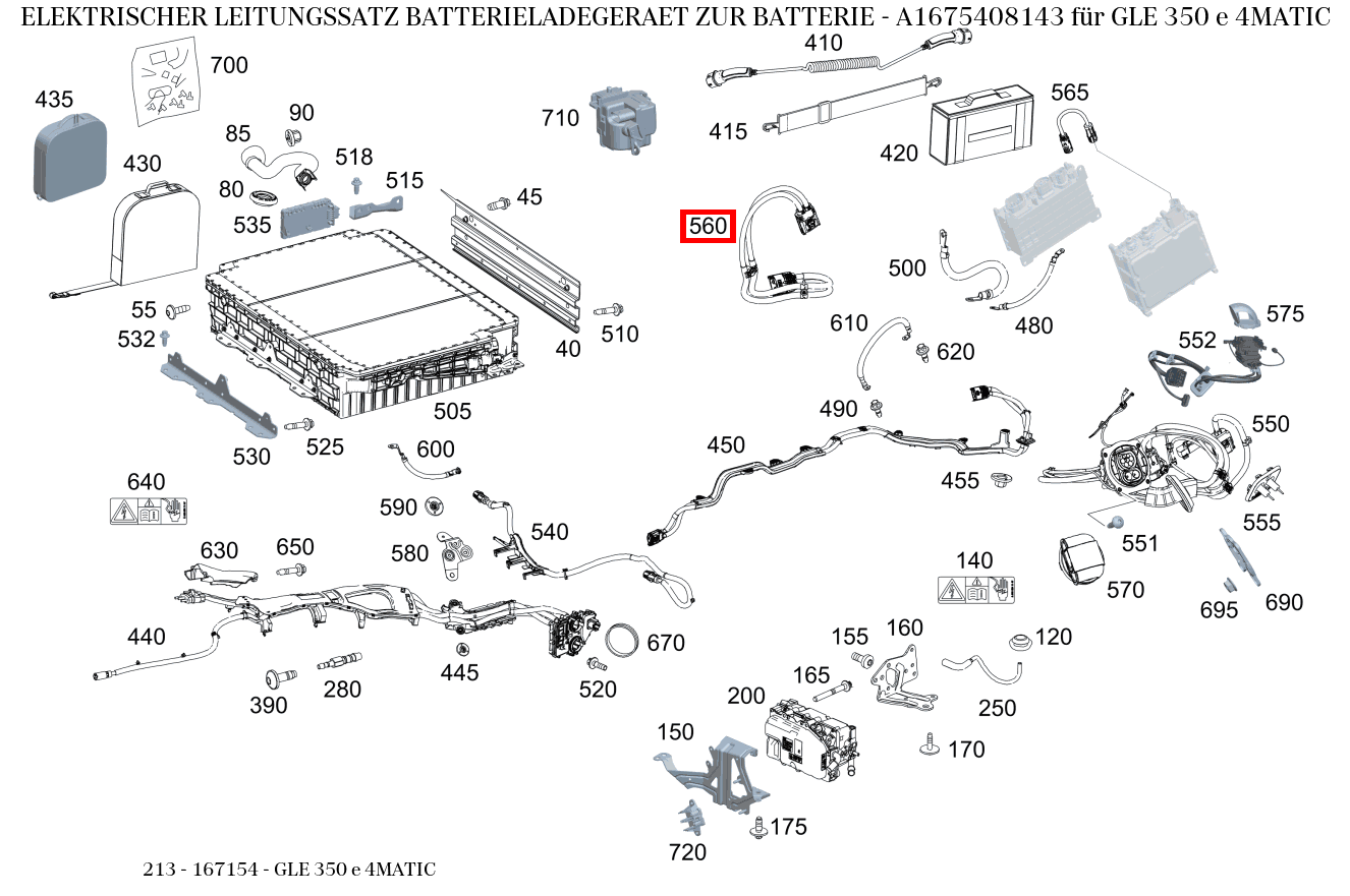 Elektrischer Leitungssatz BATTERIELADEGERAET ZUR BATTERIE GLE 350 e 4MATIC 213