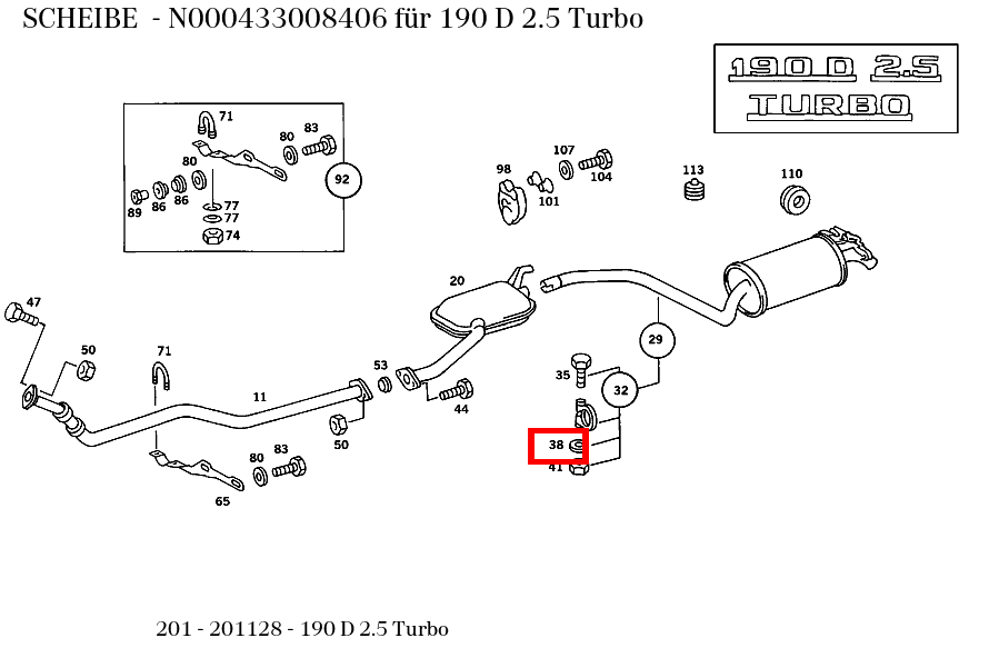 Scheibe 190 D 2.5 Turbo 201 Scheibe 190 D 2.5 Turbo 201