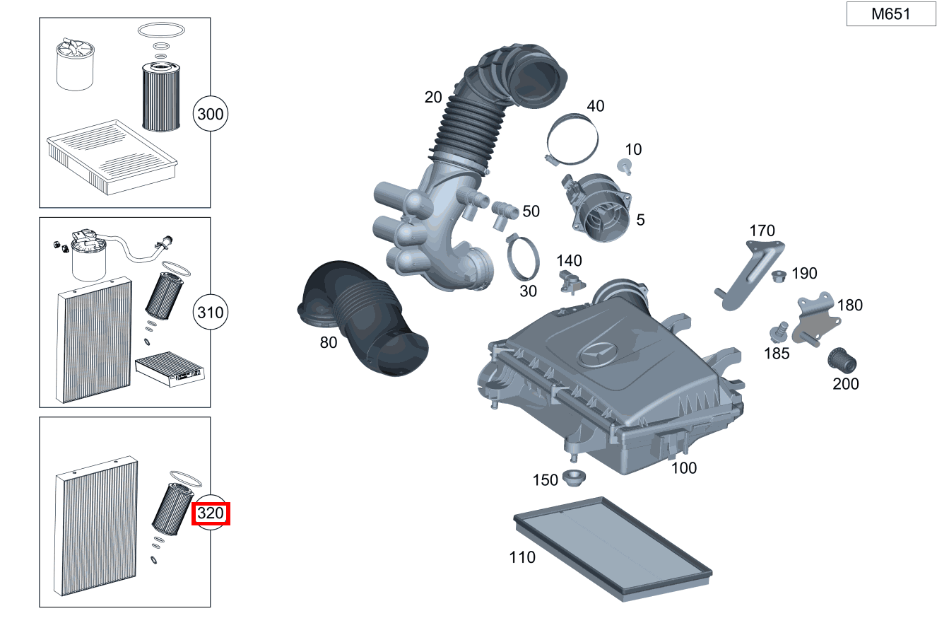 FILTERPAKET Vito Kastenwagen 116 BlueTEC K 201