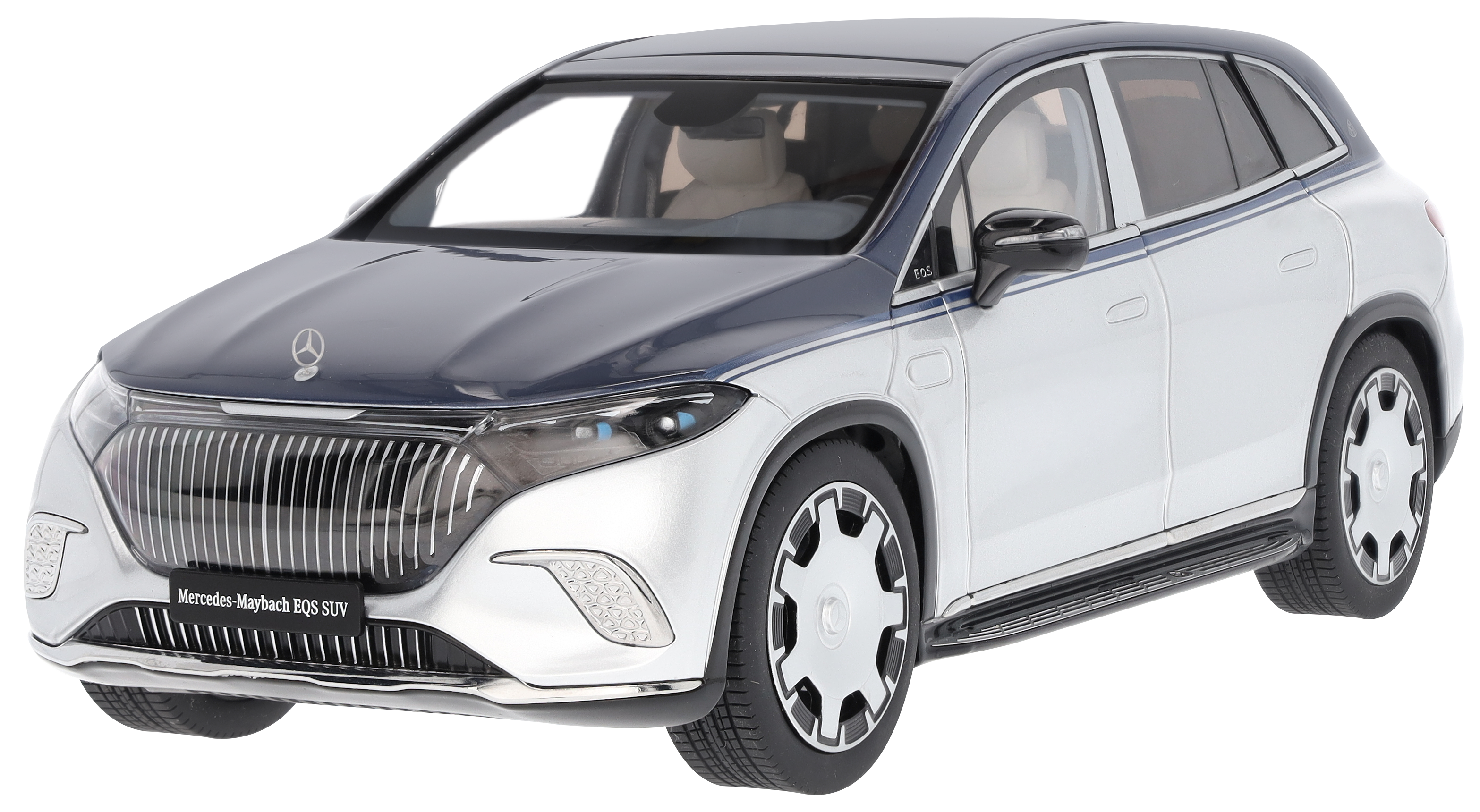 Mercedes-Maybach EQS 680 SUV, X296 sodalithblau / hightechsilber, 1:18