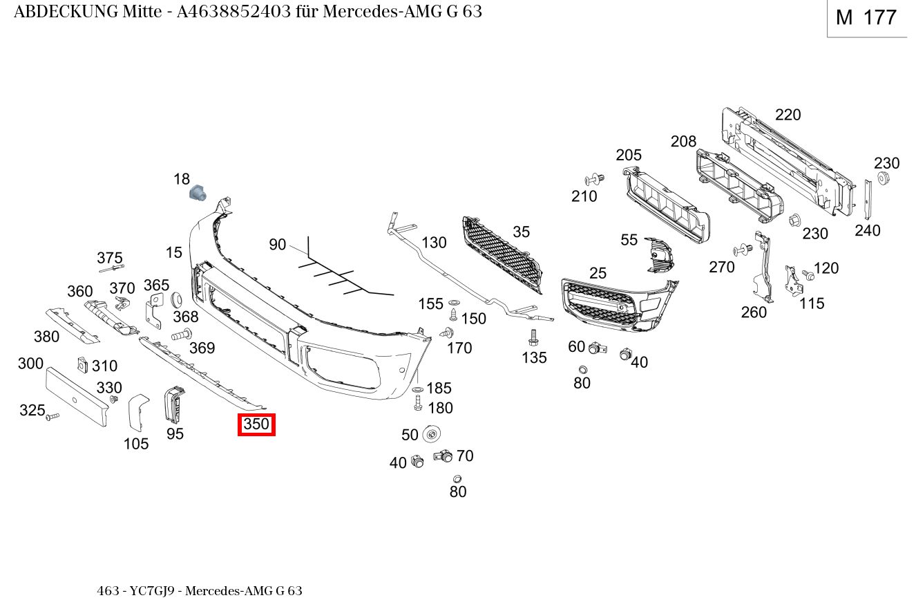 Abdeckung Mitte für G-Klasse 463 kaufen
