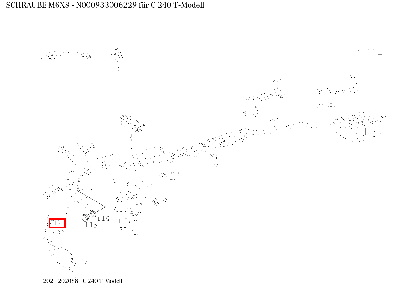 Schraube M6X8 C 240 T-Modell 202 Schraube M6X8 C 240 T-Modell 202