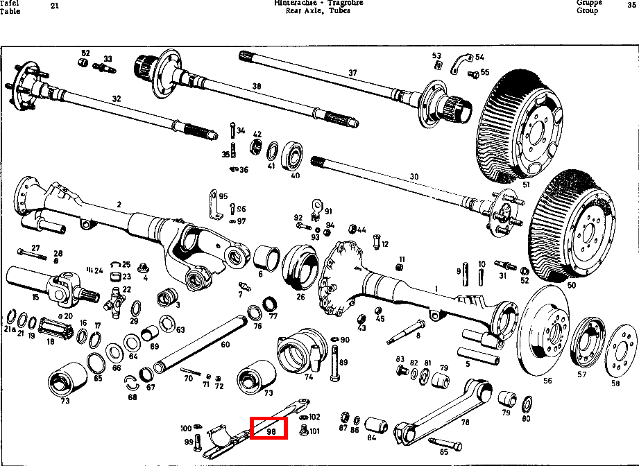 Schubstrebe FÜR HINTERACHSAUFHÄNGUNG 300 SL 198
