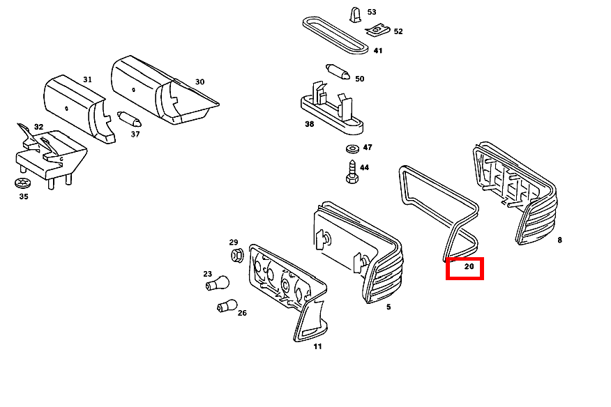 Abdichtrahmen 190 D 2.5 Turbo 201