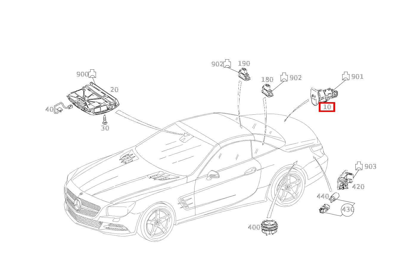 Steckdose IM KOFFERRAUM; 12V SL65 AMG 231 Steckdose IM KOFFERRAUM; 12V SL65 AMG 231